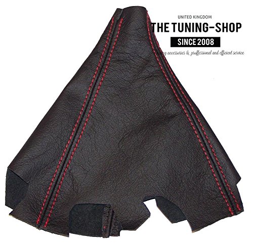 The Tuning-Shop Ltd for Honda CR-Z 2010-15 Manual Shift Boot Black Leather with Red Stitching