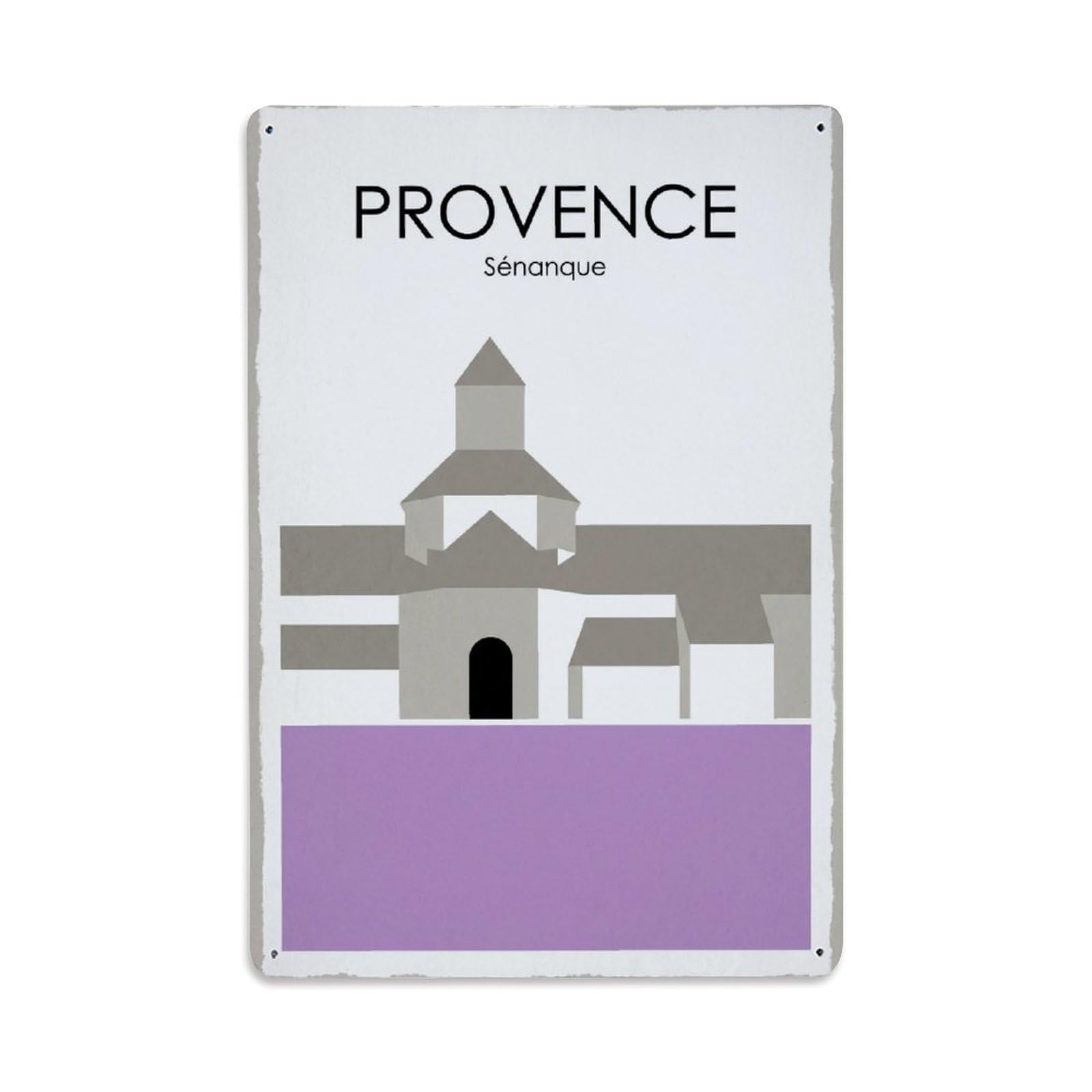 Gead 8X12inch Style Vintage Travel Provence Senanque Abbey Metal Tin Sign