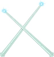 Vista 12 de Gejoy Varita mágica de 2 piezas para niños con luces de sonido, bruja maga, hada, cosplay, juguete, Halloween, cumpleaños, regalo (azul)
