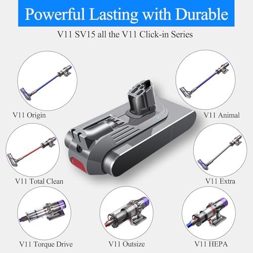Image of 25.2V 10000mAh Replacement for Dyson V11 V15 Click in Battery Part No. 970938-01 SV15 SV16 SV17 SV22 SV28 SV29 SV47 970425-01 (NOT for V11 Screw-in SV14 Battery)