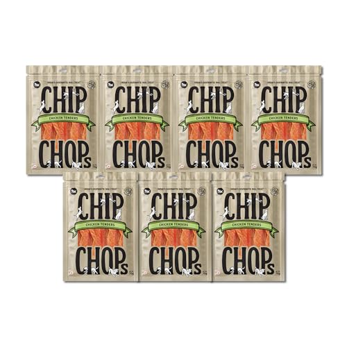 Image of Chip Chops Chicken Tenders Slice Dog Treats | High Protein, Low Fat, Crunchy & Tasty Dry Treats | Optimum Health Formula, Healthy & Easily Digestible Snack for All Life Stages, 70g (Pack of 7)