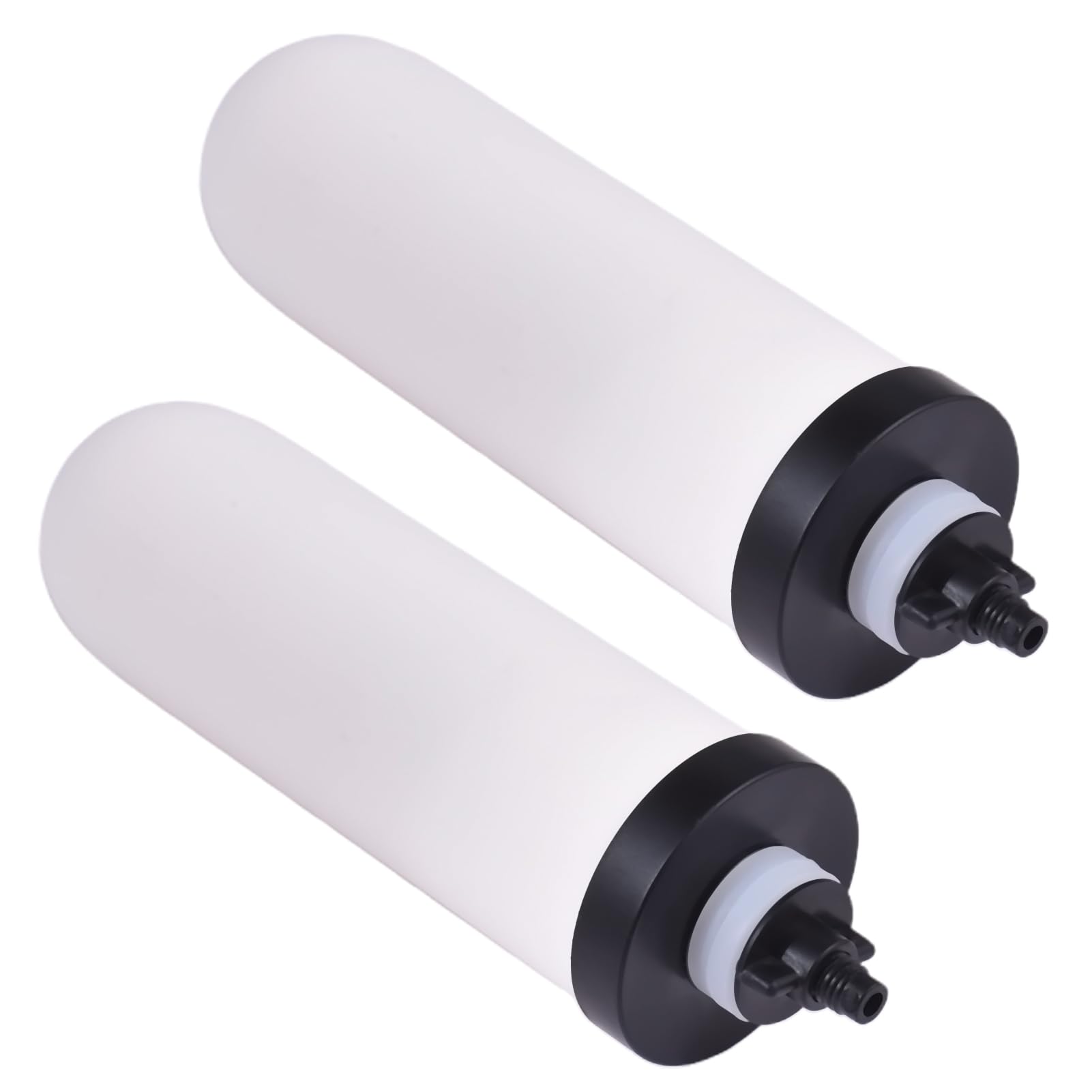 Domary Bougie Filtrante en Céramique avec Charbon Actif, Filtration en 2 étapes pour Système de Filtre à Eau par gravité, Réduit Les Odeurs de Rouille, Les Sédiments Sable, 2 Filtres