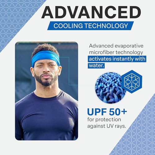 Image of COLD FACTOR Cooling Headband for Women and Men - UPF 50+ Advanced Evaporative Comfort, Instant Cooling Sweatband for Outdoor Sports, Fitness, Yoga, Hiking, Running, and Workout