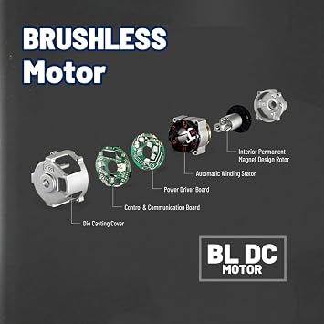 Durofix RI12184-4T G12 Series Brushless 1/2 Drive Cordless Impact Wrench, Max 400 ft lb, 3-Stage Auto-Shutoff & Smart Reverse - BARE TOOL ONLY