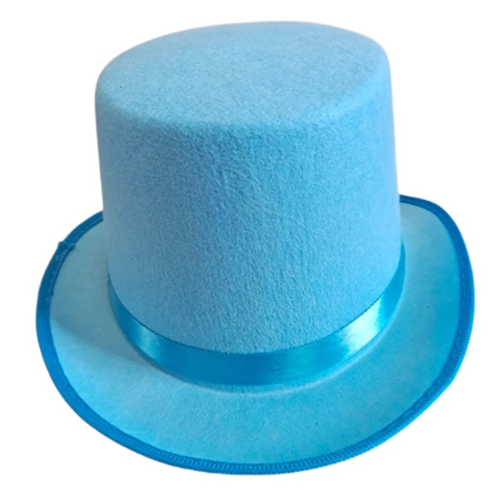 Pocoiau Men's Blue Vintage Derby Hat Magician Costume Cosplay Halloween Props Party Supplies Gentleman Ringmaste Role Play Wo