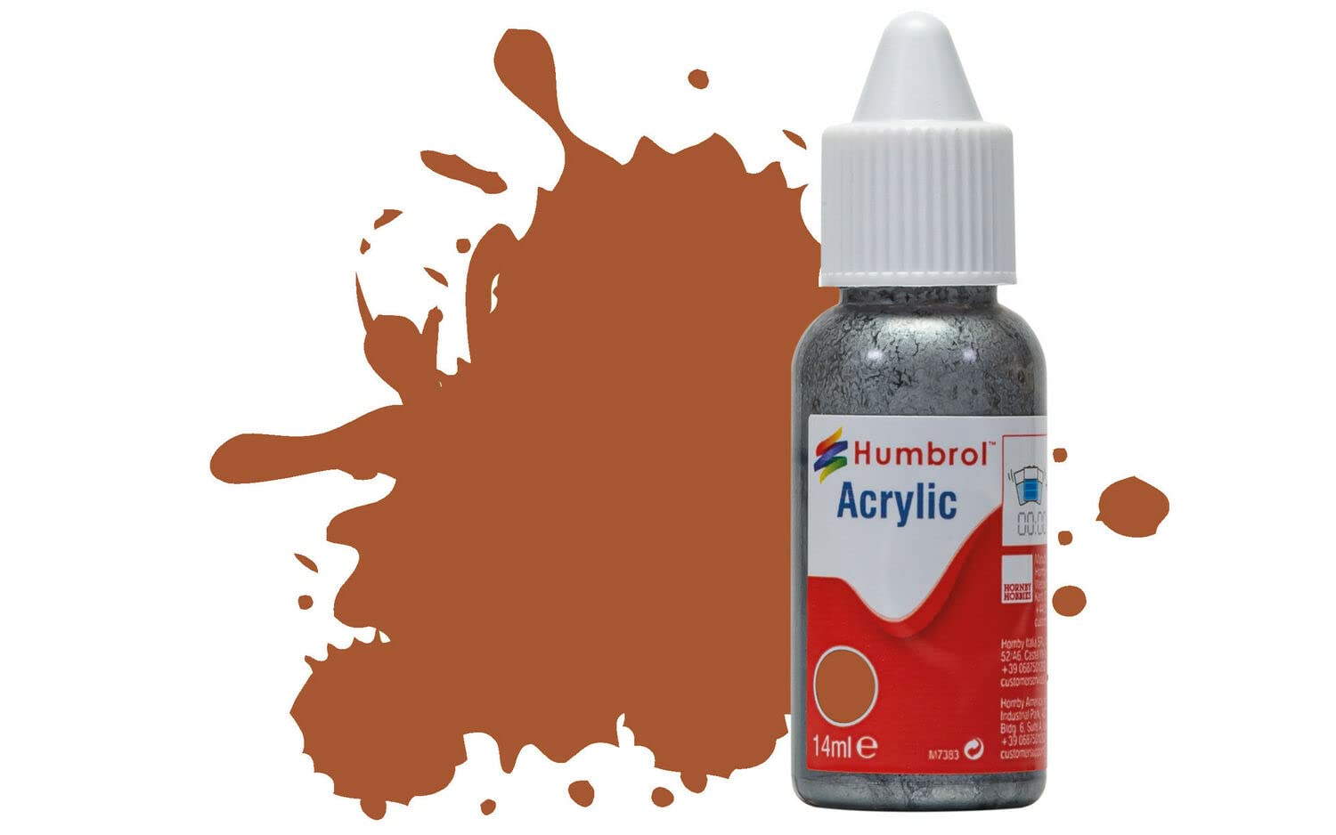 Greenhills Humbrol 14ml Dropper Bottle of Acrylic Leather Matt DB0062 - C5341