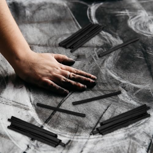 Gueevin 24 Pcs Willow Charcoal Sticks, Willow Charcoal, Artists, Beginners, Students, Perfect for Sketching, Drawing, Shading, and Fine Art Christmas Gifts for Art (2-4mm,4-5mm,5-7mm,7-9mm)