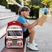 GIHSWE School Backpacks for Boys, 17 inches Back to School Supplies for Kids Children, Fire Truck Bookbag with Pockets for Kindergarten Preschool, Cartoon Schoolbag for Truck Lovers