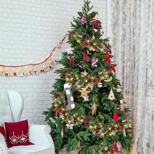 Guirlande de Noël prélite 180cm pour manteau de cheminée sans aiguilles