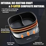 Dezin Hot Pot Electric with Divider, 5.5L Double-Flavor Electric Shabu Shabu Pot, Removable Non-Stick Dual Sided Electric Cooker, 3" Depth Divided Pot with Multi-Power Control, 2 Silicone Ladles - Image 2