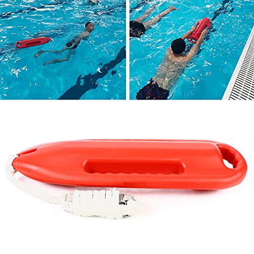 Kathring Lifeguard Float, Lifeguard Rescue Can Float 3 Handle Rescue Can Swimming Float with Pe Cord and Adjustable Buckle for Open Water, Multi-Person and Diver Rescues, Orange