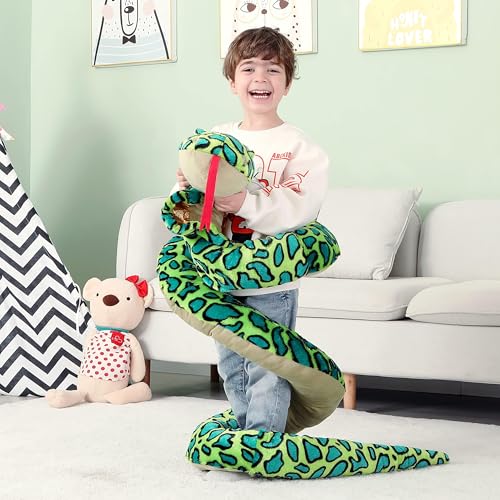 Image of IKASA Large Snake Cuddly Toy, Giant Soft Toy, 270 cm, Large Cobra Plush Toy, Giant Plush Toy, Jumbo Plush Toy, Gift for Children