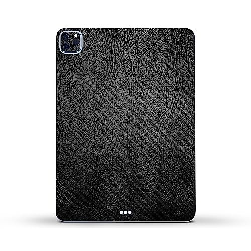 Image of MightySkins Carbon Fiber Skin Compatible with Apple iPad Pro 11 inch M2 4th Gen (2022) Full Wrap Kit - Black Leather | Protective, Durable Textured Carbon Fiber Finish | Easy to Apply | Made in The USA