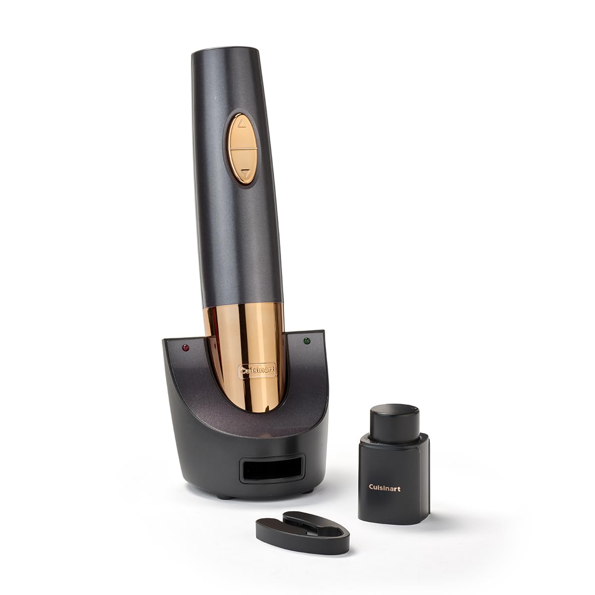 Cuisinart Ouvre-bouteille automatique rechargeable avec scelleur sous vide | Ouvre-bouteille à vis en liège | Jusqu'à 80 bouteilles | Coupe-capsule intégré | Cadeau pour les amateurs de vin | Noir