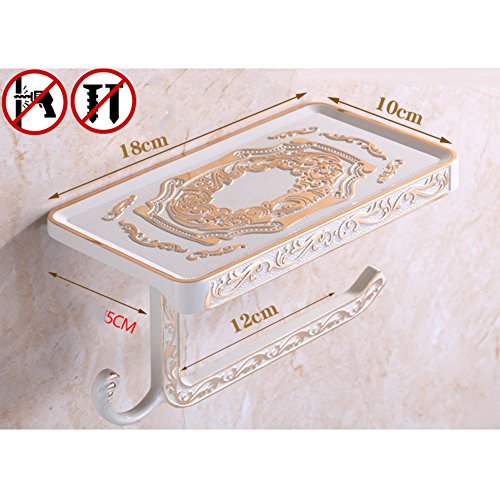 Preisvergleich Produktbild Europäischen antike aluminium wall mount rollenhalter,Toilettenpapier halter bad rostfrei regal gewebe rack-E 18x10x7cm(7x4x3inch)