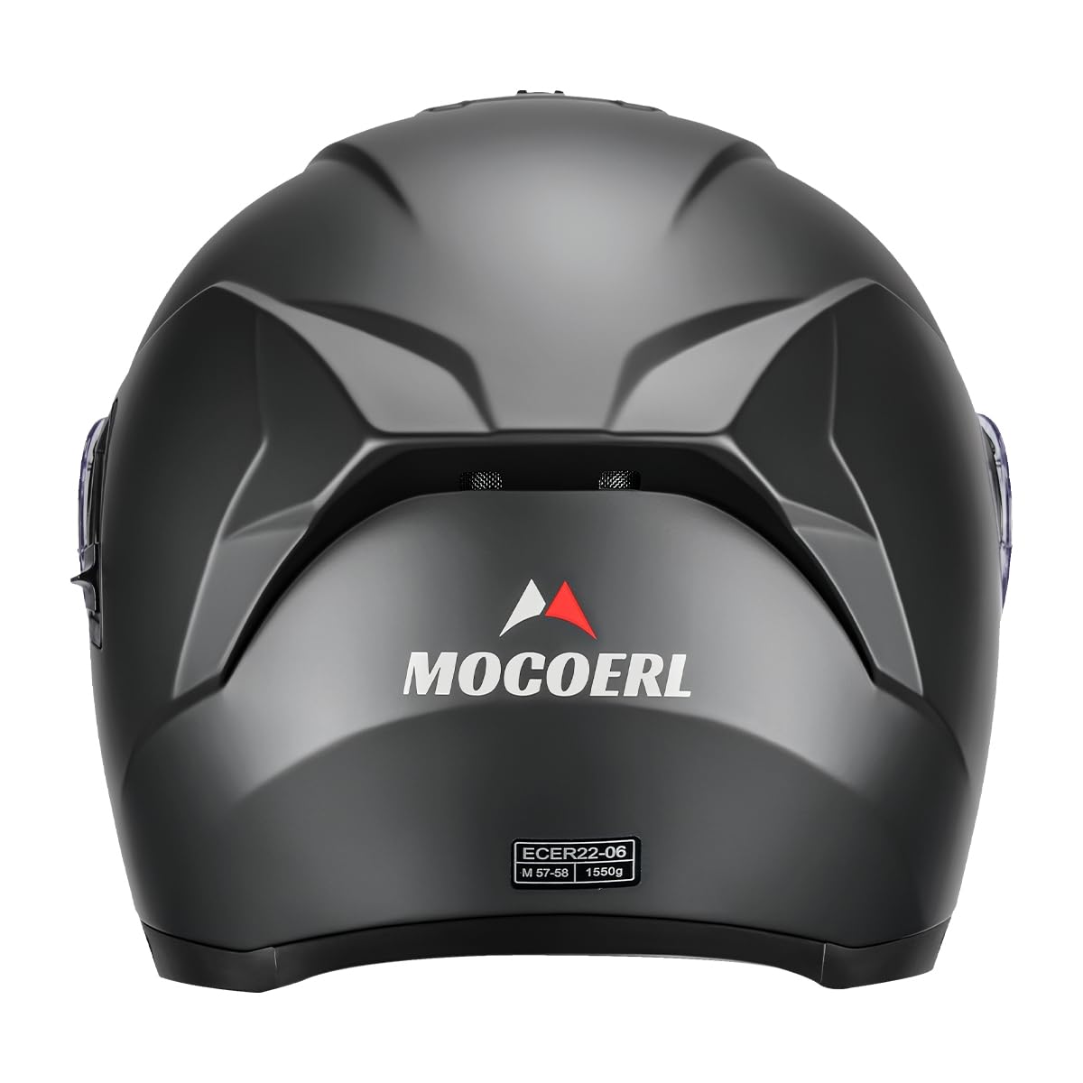 MOCOERL-Casco de Moto, Casco abatible, Casco Integral para Hombre y Mujer con protección de Barbilla Reforzada, Doble Visera, certificación ECE 22.06, Negro Mate
