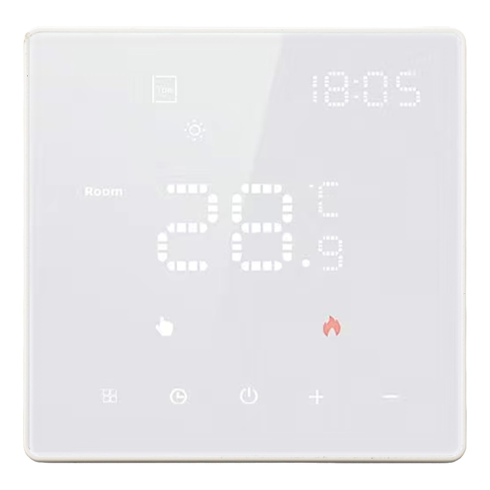 Termostato Smart WiFi, Regolatore Temperatura Bianco 100-250V 16A Compatibile con App Tuya e Controllo Vocale, Cronotermostato per Riscaldamento Elettrico a Pavimento