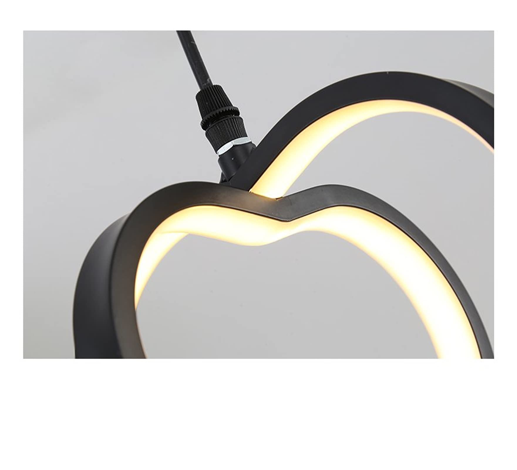 Machine Chambre De Chevet LED Pendentif Lumière en Forme De Coeur Salle De Mariage Suspension Lampe Bar Foyer Noir Luminaire Suspension Suspension Lumières (Color : White, Size : D26xH23cm)