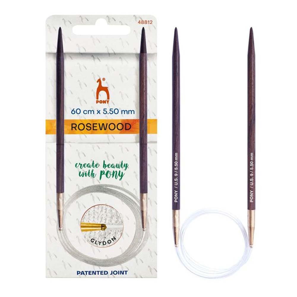 Pony Rosewood Circular Knitting Needles 60cm 5.5mm - 1pc