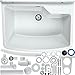 Produktbild GOSPO Ausgussbecken, 61 cm x 44 cm x 23,5 cm, Waschbecken aus Kunststoff, Waschtrog mit Überlauf, Siphon, Spülbecken inkl. Zubehör, Waschraum, Gartenwaschbecken (Weiß/Grau)