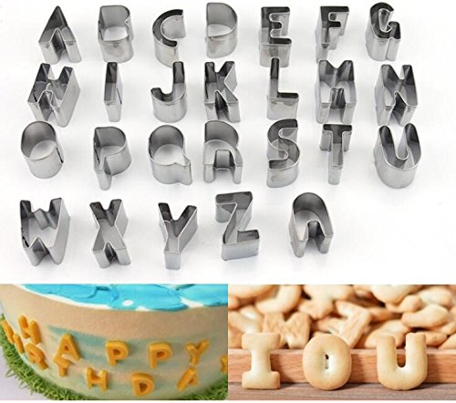 Mini Alphabet And Number Cookie Cutters Set Of 36 Pieces Stainless Steel Small Mold Tools For Fondant Biscuit, Cake, Fruit, Vegetables #TOP2