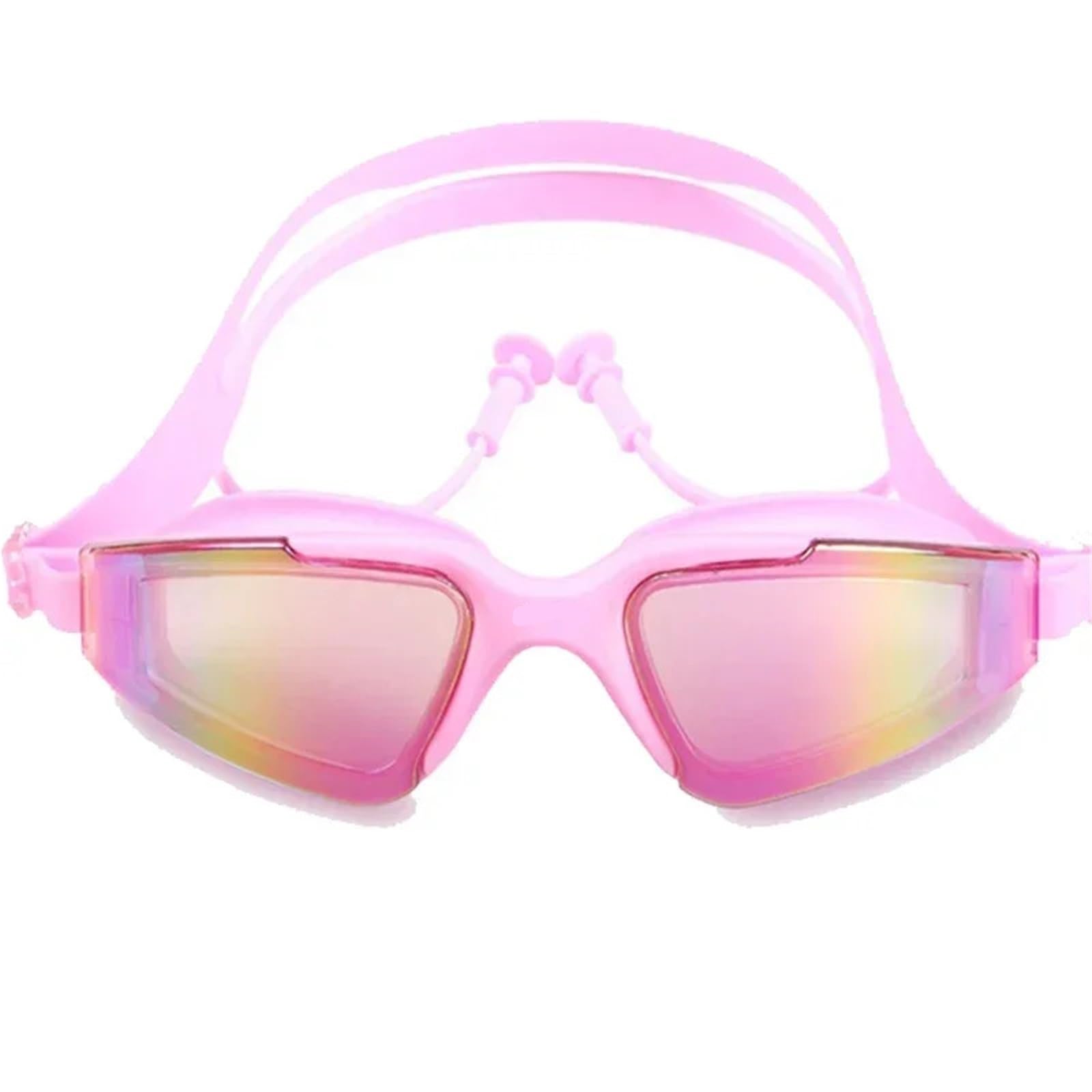 JUANYAO Schwimmbrille Schwimmbrille for Kinder und Mädchen, wasserdicht, beschlagfrei, Schwimmset, verstellbare Schwimmbrille aus Acetat Für Schwimmen(Pink Flat Mirror)