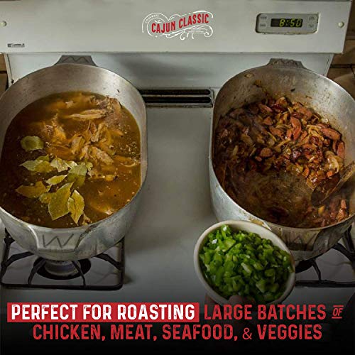 Cajun Cookware Aluminum Roaster Pan With Lid - 15-Inch Roasting Pot - Easy To Clean Oval Cookware #TOP2