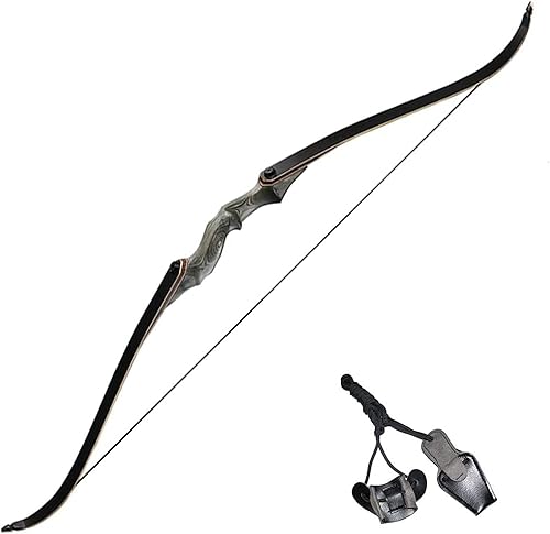 Miniatura 10 de TOPARCHERY Arco recurvo de tiro con arco de 60 pulgadas, arco de caza y flecha, juego de arco y flecha para adultos, práctica de competencia