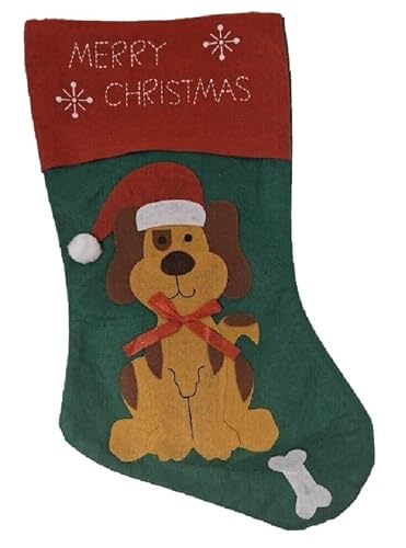 Decsee 40cm Christmas Dog Stocking Festive Motif 'Merry Christmas' Pet Paw Stocking Socks Xmas Tree Ornaments Filler Fill withTreats