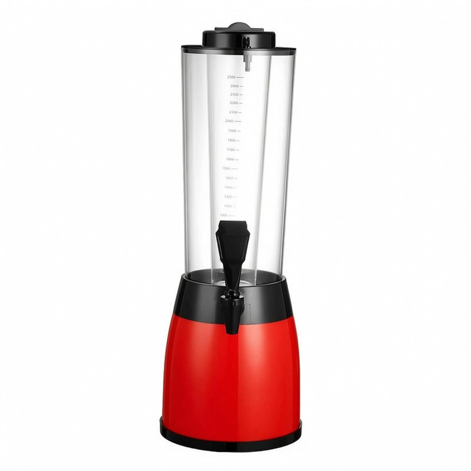 Dispensador de Bebidas con Grifo Dispensador de Cerveza Barril Hielo Plástico Transparente con Marcas de Medición Adecuado para Bar Fiestas Reuniones, Array, Rojo