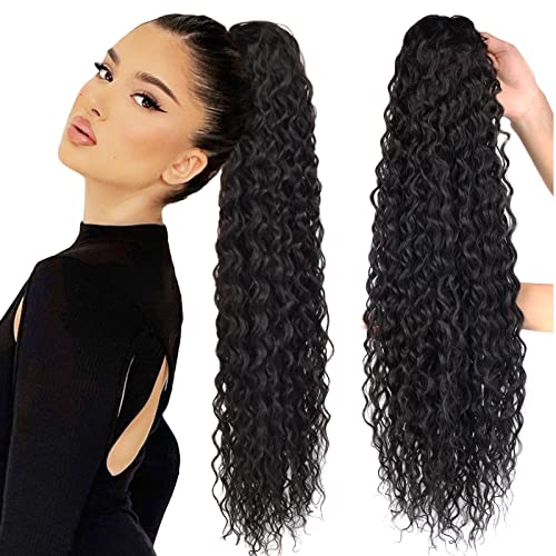 Extension de queue de cheval bouclée longue 76 cm pour donner du volume aux cheveux fins 2#