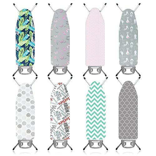 Lightweight Folding Ironing Board with Iron Rest Sturdy 4 Leg With Strong Frame And 100% Cotton Cover Free Standing Iron Board with Stand Compact Easy Carry Camper Van Caravan (Medium (97 x 30cm))