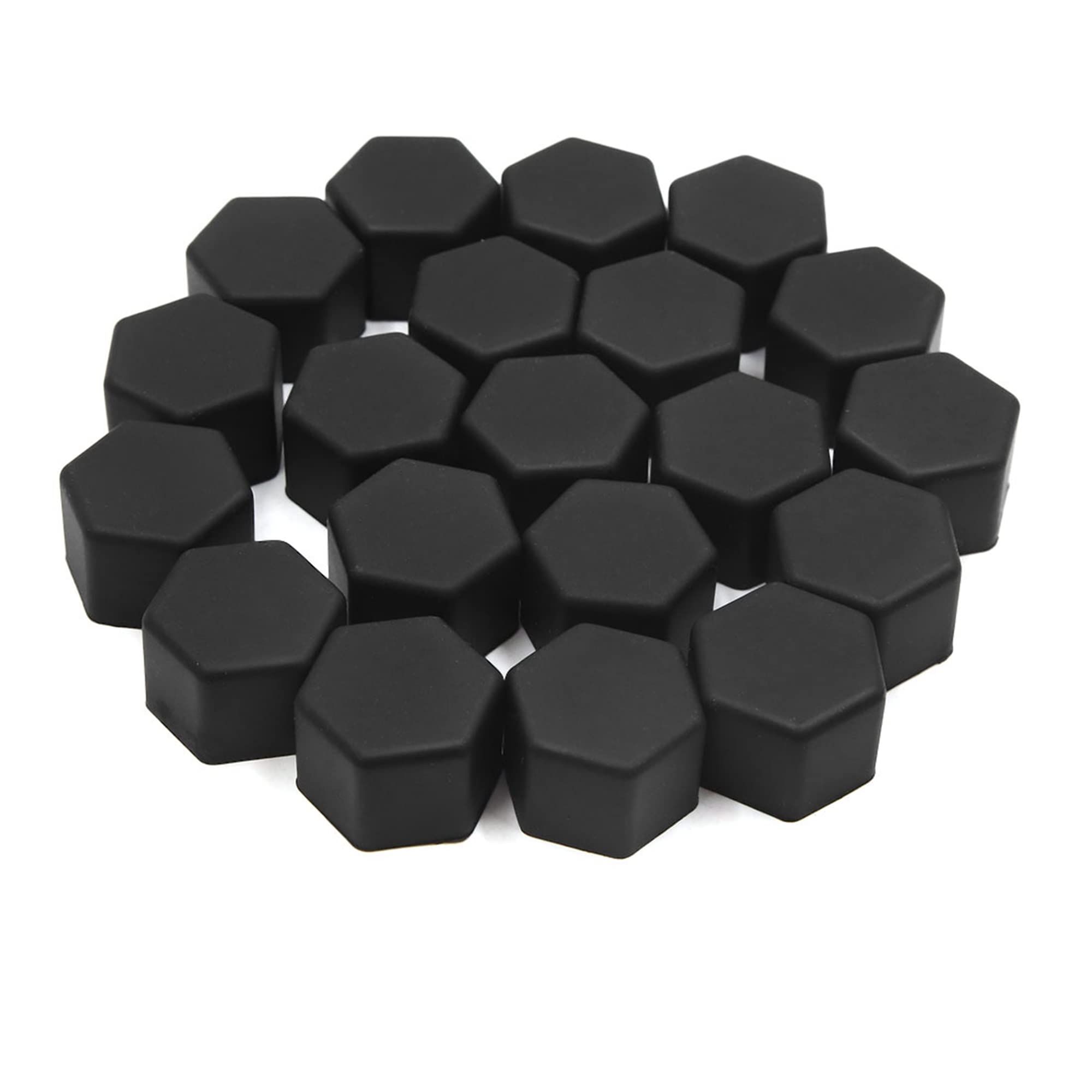 uxcell 20pcs 19mm Rubber Car Wheel Tire Tyre Nut Screw Cover Caps Hub Protector Black