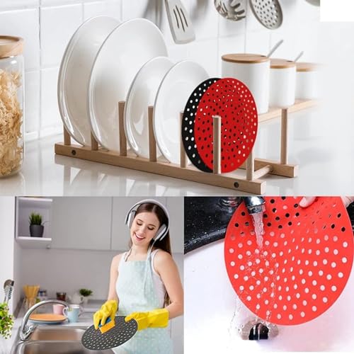 Kit 2 peças de Tapete de Silicone para Air Fryer (Quadrado 21.5x21.5cm 2un)