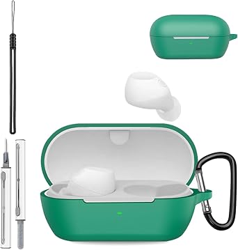 Case Cover for Sony WF-C710N, Silicone Protective Cover for Sony WF-C710N Wireless Earphones,Full-Body Shockproof Cover with Scratch Protection,with Keychain & Lanyard and Cleaner Kit,Green