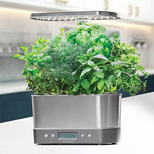AeroGarden Harvest Elite - Indoor Garden with LED Grow Light, Stainless Steel