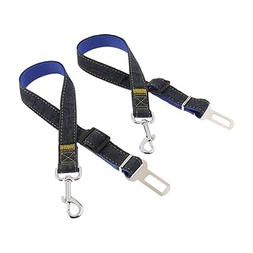 CALANDIS Adjustable Pet Cat Dog Car Seat Belt Safety Restraint Harness Clip Lead Blue