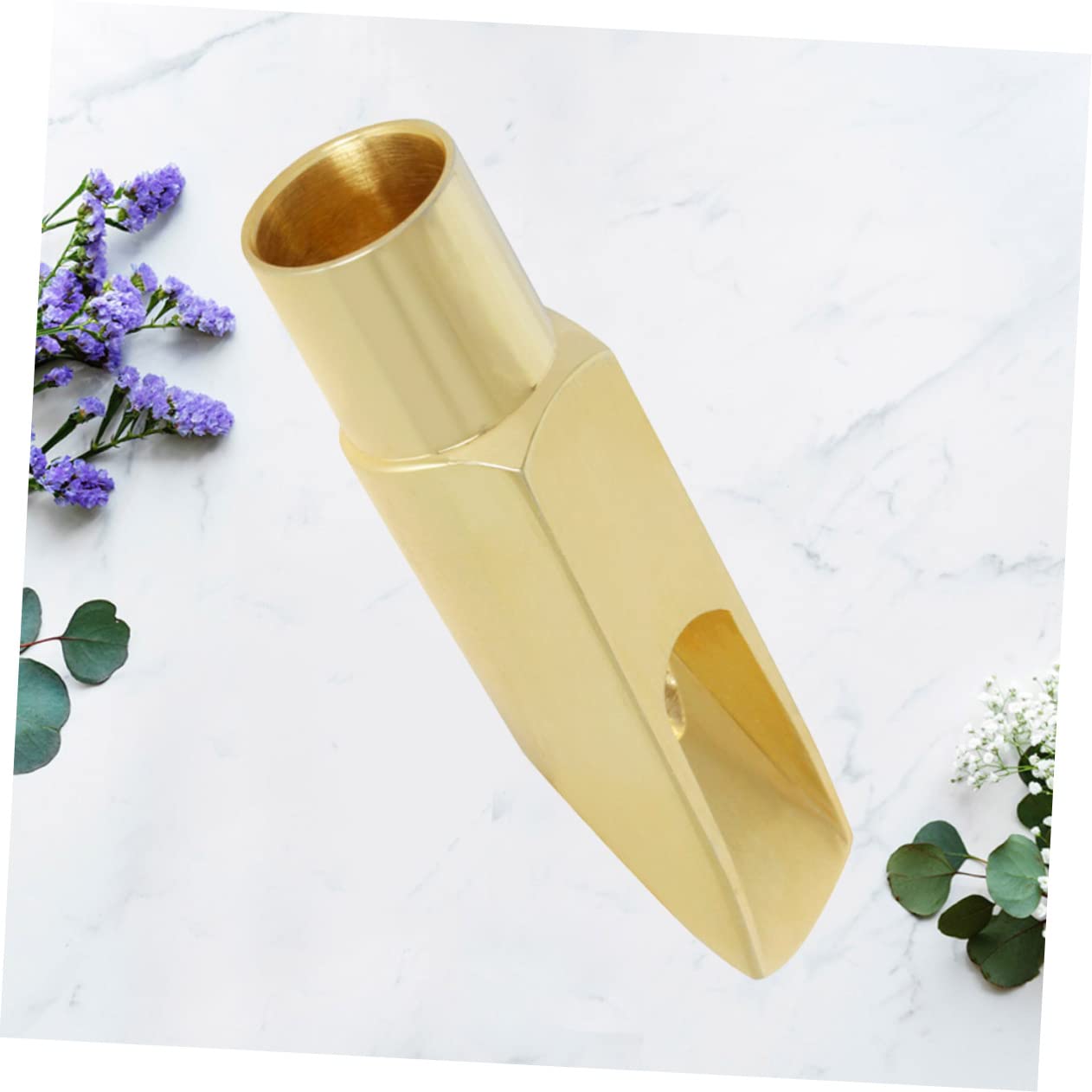 Bocchino Sax G1 Soprano in Metallo Oro per Sassofono | 6 Fori, Finitura Dorata, Accessorio Singolo, Linea per Strumenti a Fiato Soprano