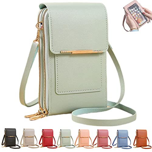 Anti-theft Leather Bag,RFID Blocking Mini PU Leather Crossbody Bags,Touch Screen Small Crossbody Cell Phone Purse
