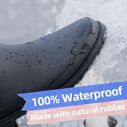 Women's Waterproof Chelsea Rain Boots - Lightweight Anti-Slip Ankle Boots for Outdoor, Garden & Work2