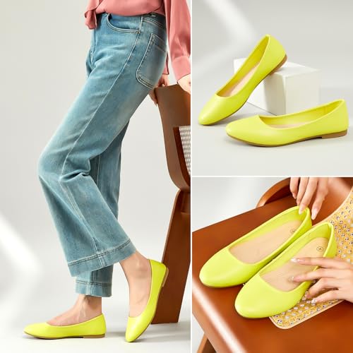 Image of Hash Bubbie Women's Flats Shoes Ballet Flats Dress Shoes Comfortable PU Leather Slip on Shoes for Women