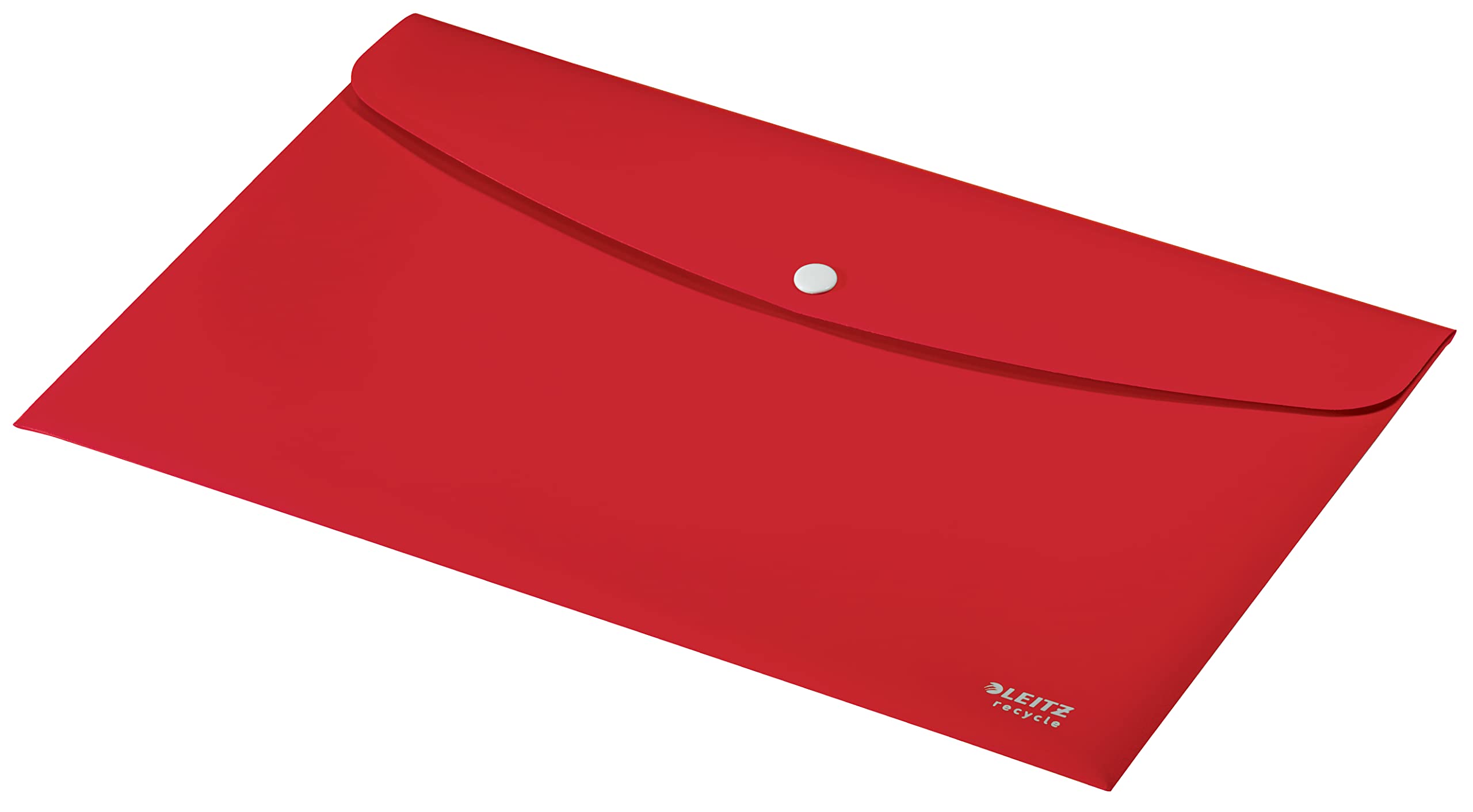 Leitz Organizer per Documenti in PP Riciclato all'80% e Riciclabile al 100%, Contiene fino a 60m Fogli A4, Chiusura con Bottone, Gamma Recycle, 235 mm x 7 mm x 313 mm - Rosso