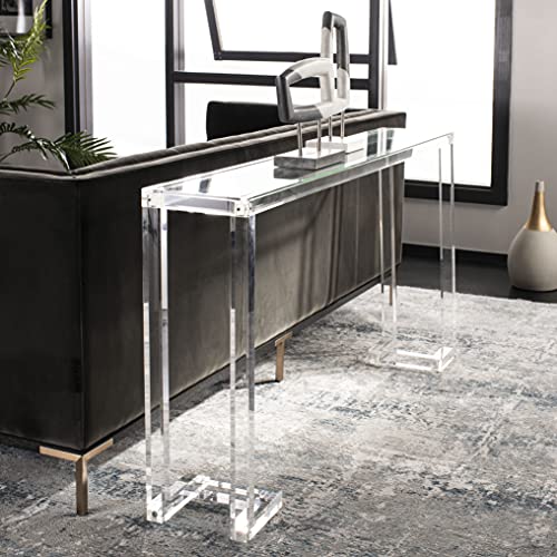 Safavieh Couture Home Benji Glam Clear Acrylic Glass Top Console Table #TOP1