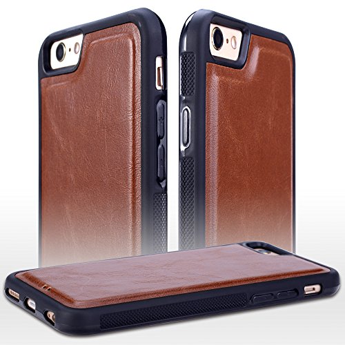 SHANSHUI Wallet Case Compatible with Apple iPhone 6 / 6s, PU Leather RFID Blocking Flip Magnetic Detachable Folio Card Slot Kickstand Wallet Case (Brown 4.7 inch)