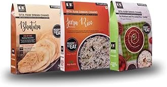 Sita Ram Diwan Chand Ready to Eat Bhatura | Jeera Rice | Dal Makhani And Pre-cooked Rice Combo 300 Gram Each| No Preservatives | No Artificial Flavors|100% Natural Ingredients|Tasty Snacks - Pack of 3