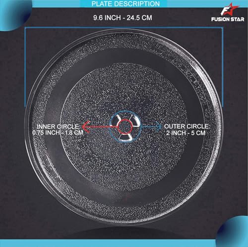 Image of FUSION STAR 9.6 inch Turntable Suitable for LG 21 litres Models Microwave Oven Turntable Glass Plate /Tray, Only for LG 21 (Size 9.6 inch /24.5 cm /245 mm)