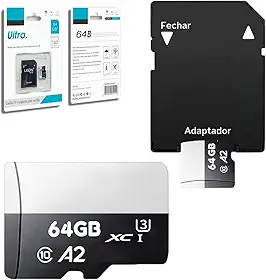 Cartão De Memória 64GB Original Com Adaptador Micro Full Hd - Velocidade 140MB/s ® (64, GB)