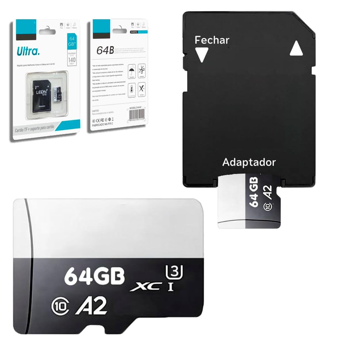 Cartão De Memória 64GB Com Adaptador Micro Full Hd - Velocidade 140MB/s ® (64, GB)