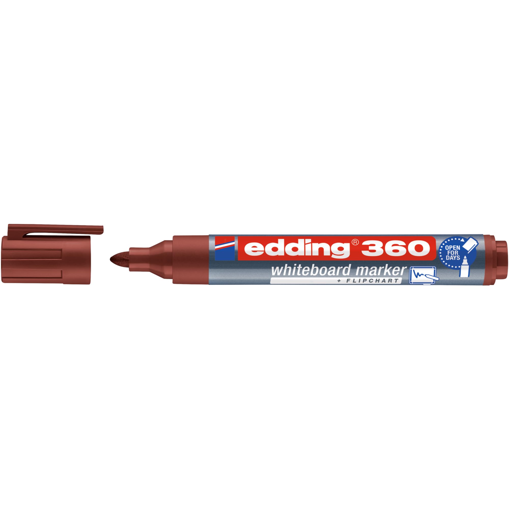 edding 360 whiteboard marker - brown - 1 whiteboard pen - round nib 1.5-3 mm - whiteboard pen dry wipe - for whiteboards, flipcharts, pinboards, magnetic and memo boards - sketchnotes — image 1