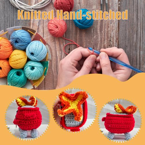 Funny Crochet Support Buddies – Emotional Support Dumpster Fire with Positive Card | Cute Room Decor